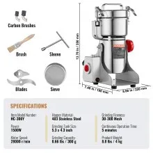 VEVOR 300g Commercial Spice Grinder Electric Grain Mill Grinder High Speed
