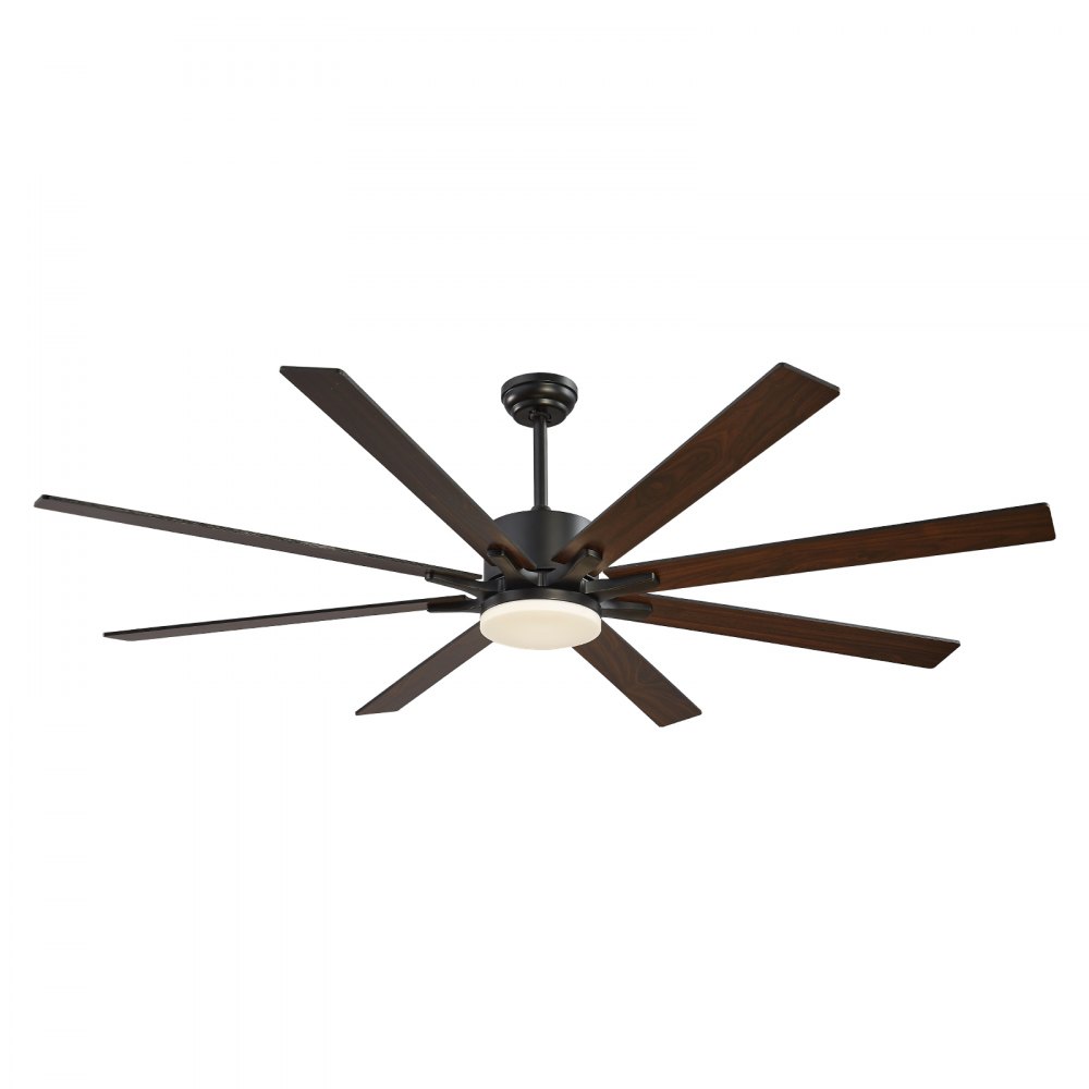 Ventilador de techo VEVOR de 72 pulgadas con luz, control remoto de 6 velocidades, temperatura de color regulable de 3 colores, motor de CC reversible, ventilador moderno de perfil bajo para montaje empotrado en dormitorio, sala de estar, uso interior/exterior, color café.