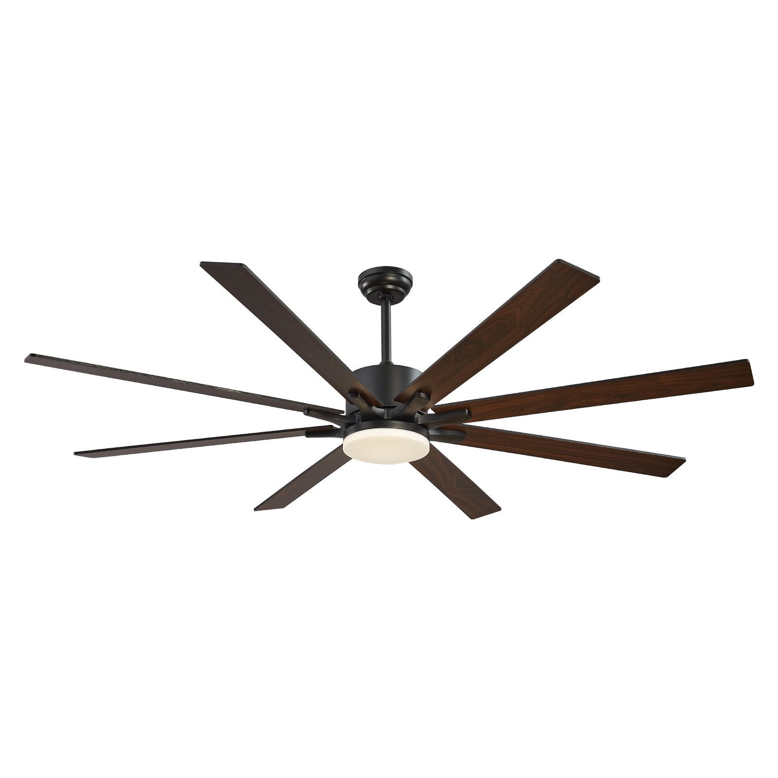 Ventilador de techo VEVOR de 72 pulgadas con luz, control remoto de 6 velocidades, temperatura de color regulable de 3 colores, motor de CC reversible, ventilador moderno de perfil bajo para montaje empotrado en dormitorio, sala de estar, uso interior/exterior, color café.
