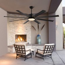 72 Inch Ceiling Fan with Light 6-Speed Remote Control Reversible Motor Black