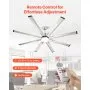 VEVOR 72 In Ceiling Fan with Light, 6-Speed Remote Control, Dimmable 3-Color Temperature, Reversible DC Motor, Low Profile Flush Mount Fan for Bedroom, Living Room, Indoor/Outdoor Use, Brushed Nickel