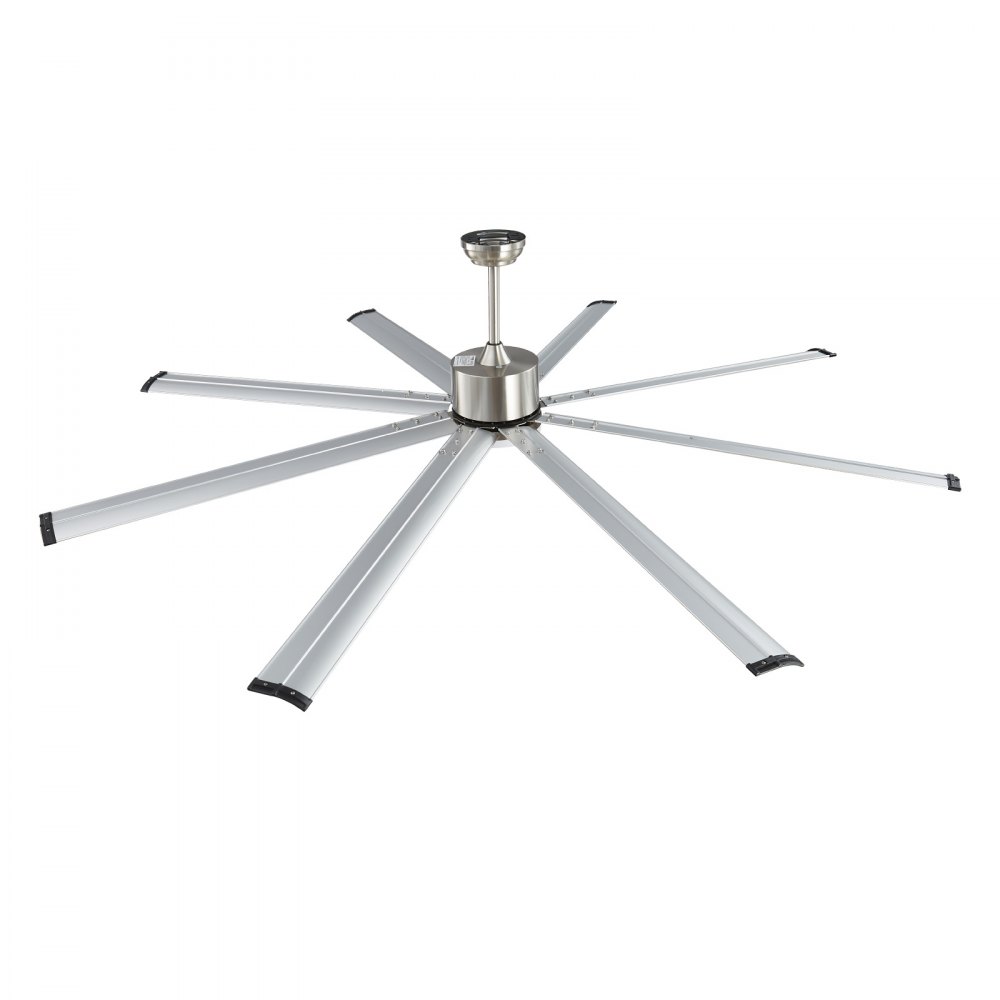 VEVOR 84 In Ceiling Fan with Light, 6-Speed Remote Control, Dimmable 3-Color Temperature, Reversible DC Motor, Low Profile Flush Mount Fan for Bedroom, Living Room, Indoor/Outdoor Use, Brushed Nickel