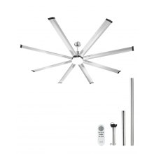 VEVOR 84" Ceiling Fan with Light Remote Control Reversible Motor Brushed Nickel