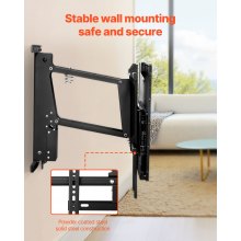 Motorized TV Wall Mount, 32-65 in Electric Fireplace TV Wall Mount Black