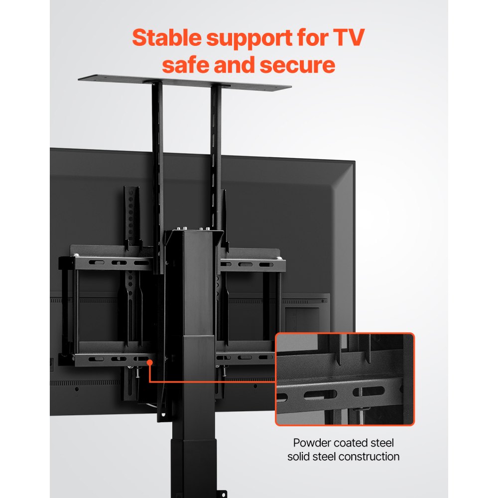VEVOR Motorized TV Lift Stand, 132 lbs max Load Adjustable TV Lift Stand Mount Bracket, Vertical Electric TV Bracket with Remote Control, for 32-55 in (Not in Cabinet) / 32 - 50 in (in Cabinet) TVs