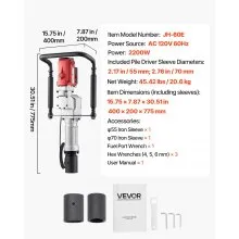 Electric T Post Driver 2200W Handheld Pounder with Two Sleeves for Fence Farm