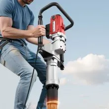Electric T Post Driver 2200W Handheld Pounder with Two Sleeves for Fence Farm