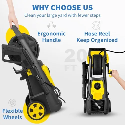 Electric Pressure Washer 2000 Psi Max 165 GPM Power Washer with 30 ft