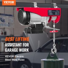 VEVOR Wireless Electric Hoist, 440 lbs 110V Electric Steel Wire Winch with Wireless Remote Control, 40ft Single Cable Lifting Height & Pure Copper Motor, for Garage Warehouse Factory