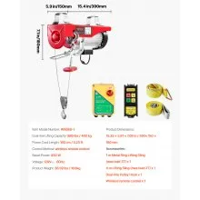 VEVOR 880lbs Wireless Remote Control Electric Hoist ,Electric Hoist with Remote Control 110 volt, 40ft/20ft Lifting Height Pure Copper Motor Attic Lift, for Garage Warehouse Factory