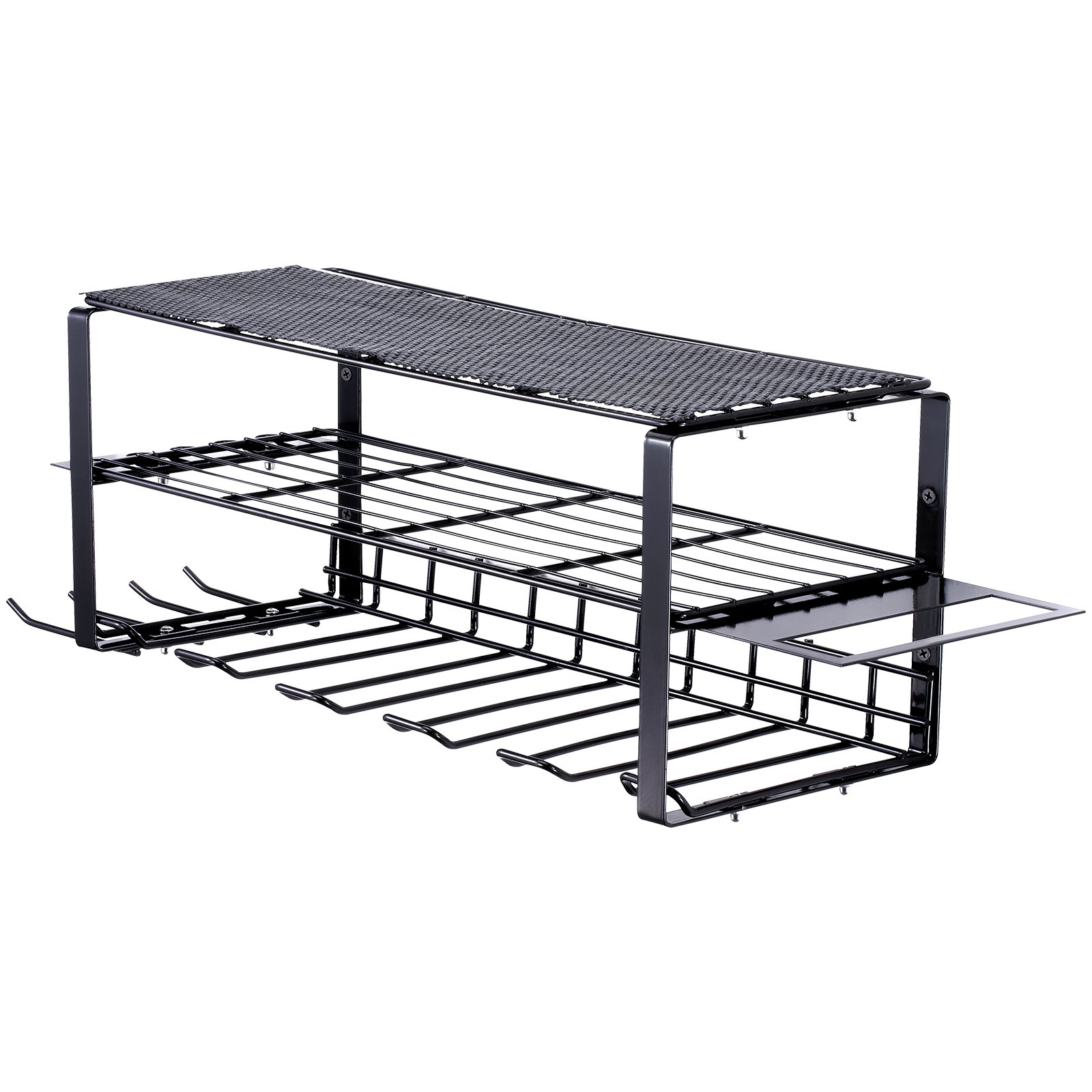 VEVOR Power Tool Organizer, 5 Slot, 3 Layers, Cordless Drill Holder Wall Mount, Battery Charging Station Storage Rack, Multi-Function Garage Organization, Heavy Duty Metal Shelf for Screwdriver Pliers