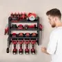 VEVOR Power Tool Organizer Wall Mount, 4-Layer Storage Rack with 4 Drill Holders, Tools Holder and Storage Rack with Screwdriver Holder, Garage Tool Organizer for Garage, Workbench, and Workshop