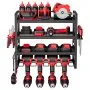 VEVOR Power Tool Organizer Wall Mount, 4-Layer Storage Rack with 4 Drill Holders, Tools Holder and Storage Rack with Screwdriver Holder, Garage Tool Organizer for Garage, Workbench, and Workshop
