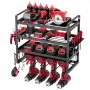 VEVOR Power Tool Organizer Wall Mount, 4-Layer Storage Rack with 4 Drill Holders, Tools Holder and Storage Rack with Screwdriver Holder, Garage Tool Organizer for Garage, Workbench, and Workshop