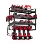 VEVOR Power Tool Organizer Wall Mount, 4-Layer Storage Rack with 4 Drill Holders, Tools Holder and Storage Rack with Screwdriver Holder, Garage Tool Organizer for Garage, Workbench, and Workshop
