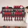 VEVOR Power Tool Organizer Wall Mount, 4-Layer Storage Rack with 8 Drill Holders, Tools Holder and Storage Rack with Screwdriver Holder, Garage Tool Organizer for Garage, Workbench, and Workshop