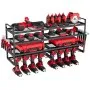 VEVOR Power Tool Organizer Wall Mount, 4-Layer Storage Rack with 8 Drill Holders, Tools Holder and Storage Rack with Screwdriver Holder, Garage Tool Organizer for Garage, Workbench, and Workshop