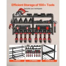 VEVOR Power Tool Organizer Wall Mount 4-Layer Tool Storage Rack 8 Drill Holders