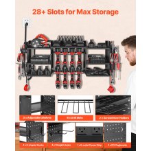 VEVOR Power Tool Organizer with Charging Station 8 Outlets Drill Storage Rack
