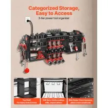 VEVOR Power Tool Organizer with Charging Station 8 Outlets Drill Storage Rack
