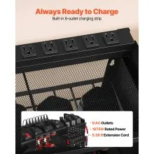 VEVOR Power Tool Organizer with Charging Station 8 Outlets Drill Storage Rack