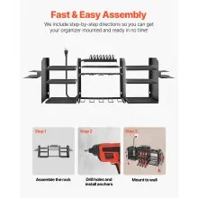 VEVOR Power Tool Organizer with Charging Station 8 Outlets Drill Storage Rack