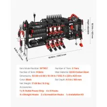 VEVOR Power Tool Organizer with Charging Station 8 Outlets Drill Storage Rack