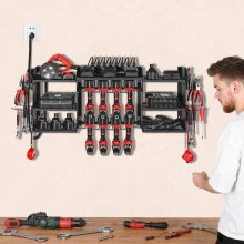 VEVOR Power Tool Organizer with Charging Station 8 Outlets Drill Storage Rack