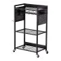 VEVOR 4-tier Tool Organizer Cart, 150 lbs Load Capacity, Floor Stand Rolling Drill Holder and Stability Storage Rack, Heavy Duty Garage Floor Rolling Storage Cart for Workshop, Garage, Black