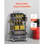 VEVOR 5-tier Tool Organizer Cart with Charging Station Garage Cart on Wheels