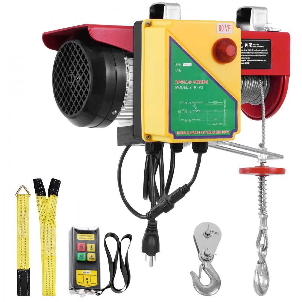 Cabrestante de grúa de elevación eléctrica VEVOR de 1760 lb con control remoto inalámbrico de 328 pies