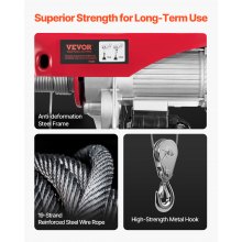 VEVOR Electric Hoist Crane Winch 997.9 kg 9997.4 cm Wireless & 426.7 cm Wired Remote
