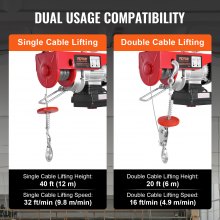 VEVOR Electric Hoist Crane Winch 440 lbs 328 ft Wireless & 14 ft Wired Remote