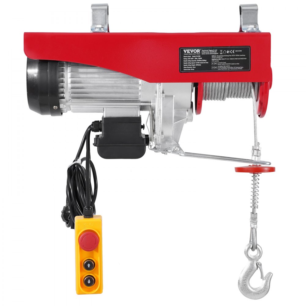 VEVOR Electric Hoist Crane Winch 1197.5 kg with 426.7 cm Wired Remote Control 230V