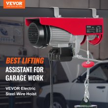 VEVOR Electric Hoist, 440lbs Garage Hoist with 14ft Wired Control, 110 volt Electric Hoist Winch 40ft Single Cable Lifting Height, Pure Copper Motor and Emergency Stop Switch