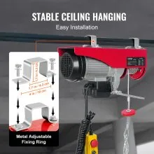 VEVOR 880lbs Electric Hoist with 14ft Wired Remote Control, 110V Electric Hoist Attic Lift 20-40 FT Lifting Height for Garage Attic Warehouse Factory
