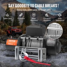 VEVOR Electric Winch Truck 18,000 lb Steel Cable IP65 Waterproof Remote Control