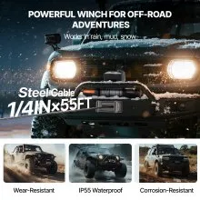 VEVOR Electric Winch Truck 8,164.7 kg Steel Cable IP65 Waterproof Remote Control