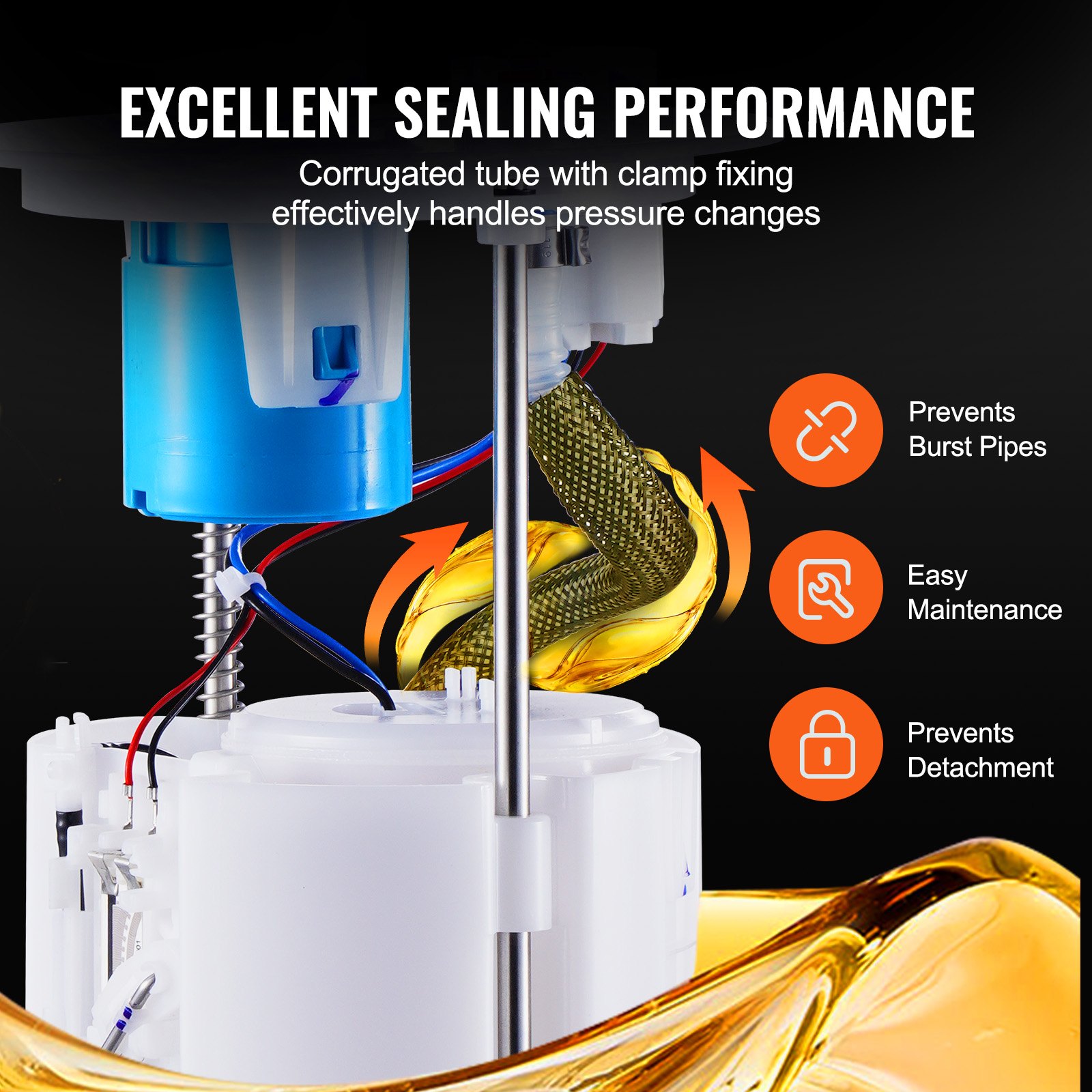 VEVOR Electric Fuel Pump Module Assembly, Compatible with Pontiac Vibe 2005-2010, Toyota Corolla 2005-2018, Toyota Matrix 2005-2013, 1.8L 2.4L, Replace E3781M, MU1718, F2792A, FG1640, FG0938, FG1299