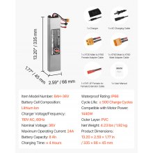 VEVOR 36V Scooter Battery Pack 8Ah Lithium Battery for Imitation M365 Scooter