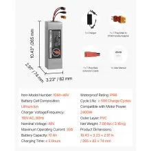 VEVOR 48V Electric Scooter Battery 10Ah Ebike Lithium Battery Pack with 30A BMS