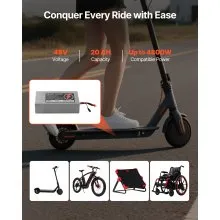 VEVOR 48V Electric Scooter Battery 20Ah Ebike Lithium Battery Pack with 30A BMS
