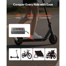 VEVOR 72V Electric Scooter Battery 20Ah Ebike Lithium Battery Pack with 50A BMS