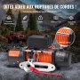 VEVOR Electric Winch, 6100 kg Load Capacity, 12V DC Truck Winch with Φ9.5 mm x 24 m Synthetic Rope, Wireless & Wired Remote Control, Suitable for Towing Off-Road SUV Jeep Trailer Boat