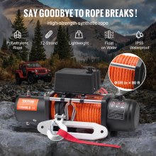 VEVOR Electric Winch Truck 13,500 lb Synthetic Rope Waterproof Remote Control