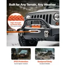 VEVOR Electric Winch, 13500 lbs Load Capacity, 12V DC Truck Winch with Φ3/8 in x 80 ft Synthetic Rope, Wireless & Wired Remote Control, Suitable for Towing Off-Road SUV Jeep Trailer Boat
