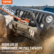 VEVOR Electric Winch Truck 10,000 lb Synthetic Rope Waterproof Remote Control