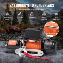 VEVOR Electric Winch Truck 4536 kg Synthetic Rope Waterproof Remote Control