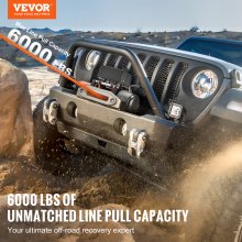 VEVOR Electric Winch for Truck 6000 lb Synthetic Rope Waterproof Remote Control