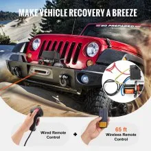 VEVOR Electric Winch for Truck 6000 lb Synthetic Rope Waterproof Remote Control